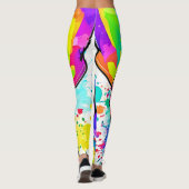 Lebhafte Frenchie Bulldog Puppy Art Leggings (Rückseite)