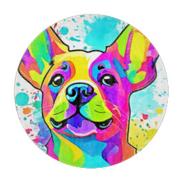 Lebhafte Frenchie Bulldog Puppy Art Schneidebrett