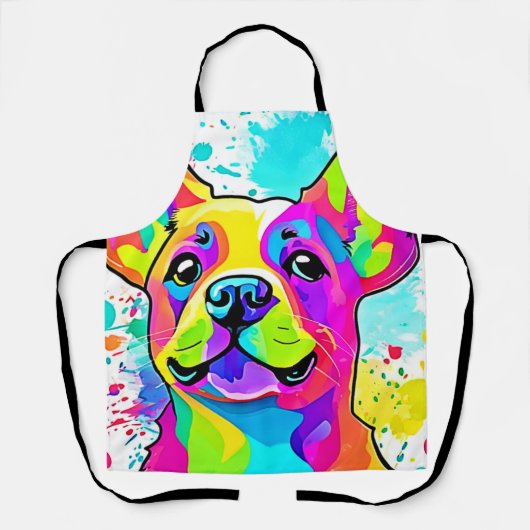 Lebhafte Frenchie Bulldog Puppy Art Schürze (Vorderseite)