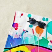 Lebhafte Frenchie Bulldog Puppy Art Strandtuch (Beispiel)