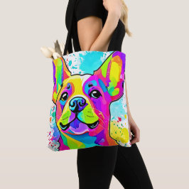 Lebhafte Frenchie Bulldog Puppy Art Tasche