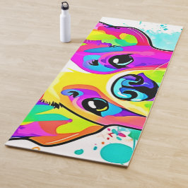 Lebhafte Frenchie Bulldog Puppy Art Yogamatte