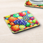 Lebhafte Fruchtfarbe. Jetzt kaufen Getränkeuntersetzer (Linke Seite)