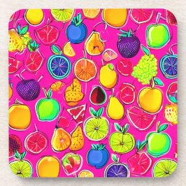 Lebhafte Fruchtfusionsmuster Getränkeuntersetzer