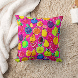 Lebhafte Fruchtfusionsmuster Kissen