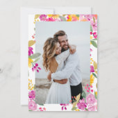 Lebhafte Frühjahrssommer mit 3-Foto-Hochzeit Dankeskarte (Rückseite)