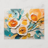 Lebhafte Frühlingsblüte der Blume Öl-Akrylus Postkarte (Vorderseite)