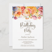 Lebhafte Frühlingsblüte jedes Alters Geburtstagspa Einladung (Vorderseite)