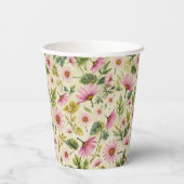 Lebhafte Frühlingsblütendruckerei Pappbecher (Rückseite)