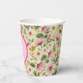 Lebhafte Frühlingsblütendusche Pappbecher (Rückseite)