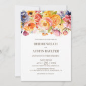 Lebhafte Frühlingsblütenhochzeit Einladung (Vorderseite)