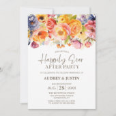 Lebhafte Frühlingsblütenhochzeit nach dem Party Einladung (Vorderseite)