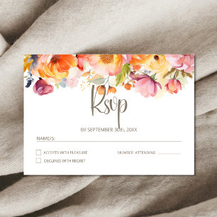 Lebhafte Frühlingsblütenhochzeit RSVP Karte