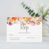 Lebhafte Frühlingsblütenhochzeit RSVP Karte (Stehend Vorderseite)