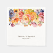 Lebhafte Frühlingsblütenhochzeit Serviette (Vorderseite)