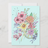 Lebhafte Frühlingserlebnisse auf Aquamarinem Braut Einladung (Rückseite)