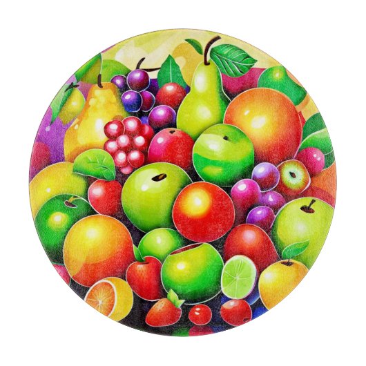 Lebhafte Fruit Medley Art Schneidebrett (Vorderseite)