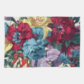 Lebhafte Gartenblüten farbenfrohe Vintage Blume Geschirrtuch (Horizontal)