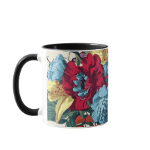 Lebhafte Gartenblüten farbenfrohe Vintage Blume