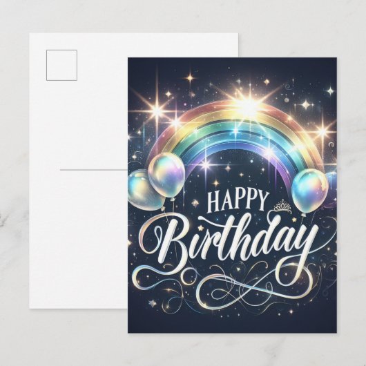 Lebhafte Geburtskarte Postkarte (Vorne/Hinten)