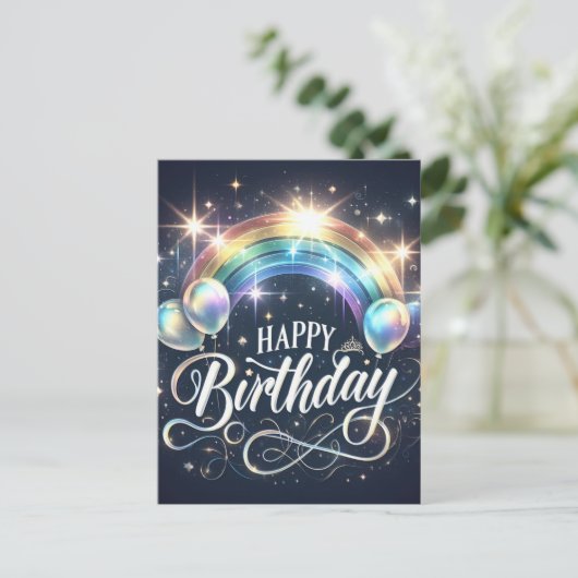 Lebhafte Geburtskarte Postkarte (Stehend Vorderseite)