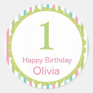 Lebhafte Geburtstagskuchen-Topper/Sticker Runder Aufkleber