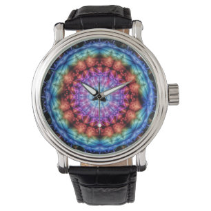 Lebhafte Gefärbte Krawatte Kaleidoskop Rainbow Man Armbanduhr