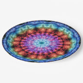 Lebhafte Gefärbte Krawatte Kaleidoskop Rainbow Man Pappteller (Schrägansicht)