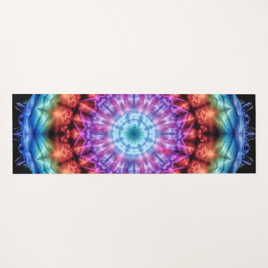 Lebhafte Gefärbte Krawatte Kaleidoskop Rainbow Man Yogamatte (Rückseite (Horizontal))