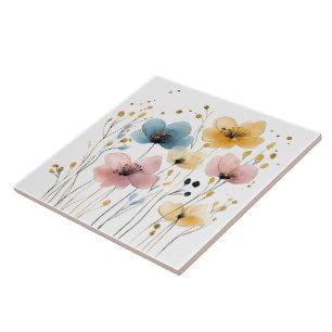 Lebhafte Gelb-, Blau- und Rosatönen Fliese