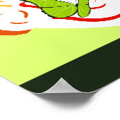 Lebhafte, gelb-grüne Schmetterlinge & Orange Bouqu Poster (Ecke)