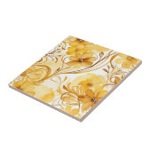 Lebhafte Gelb- und Goldflora Fliese (Seite)