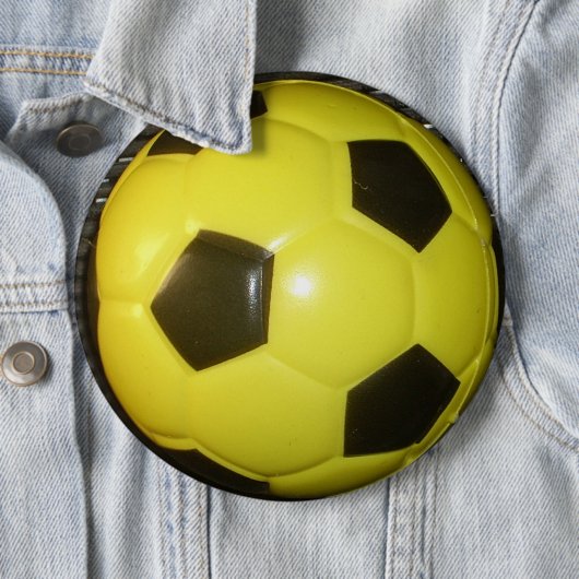 Lebhafte Gelb- und Schwarzfußballkunst Button (Beispiel)