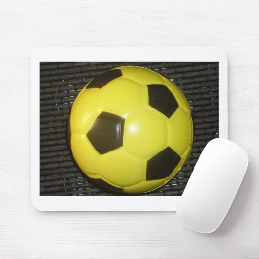 Lebhafte Gelb- und Schwarzfußballkunst Mousepad (Mit Mouse)