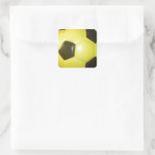 Lebhafte Gelb- und Schwarzfußballkunst Quadratischer Aufkleber (Tasche)