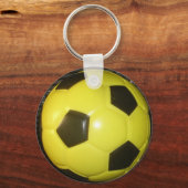 Lebhafte Gelb- und Schwarzfußballkunst Schlüsselanhänger (Vorderseite)