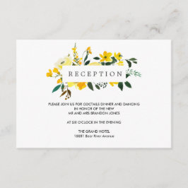 Lebhafte gelbe Blume WEDD Reception Umschließung Begleitkarte