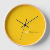 Lebhafte gelbe Farbe der Sonne Moderne Uhr (Vorderseite)