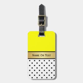 Lebhafte Gelbe goldene Schleife, weiße schwarze Po Gepäckanhänger