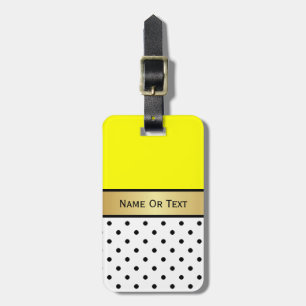 Lebhafte Gelbe goldene Schleife, weiße schwarze Po Gepäckanhänger