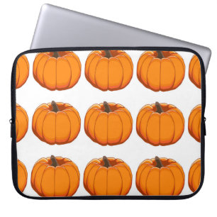 Lebhafte gelbe Kürbis-Musterillustrierung. Laptopschutzhülle
