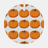 Lebhafte gelbe Kürbis-Musterillustrierung. Ornament Aus Glas (Rückseite)