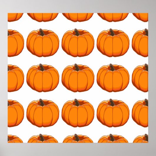 Lebhafte gelbe Kürbis-Musterillustrierung. Poster (Vorne)