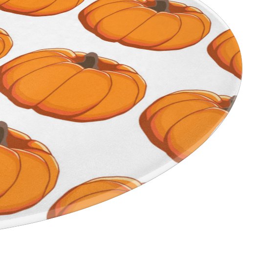 Lebhafte gelbe Kürbis-Musterillustrierung. Schneidebrett (Ecke)