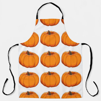 Lebhafte gelbe Kürbis-Musterillustrierung. Schürze