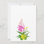 Lebhafte, gelbe Rosa Wildblume Script Baby Dusche Einladung (Rückseite)