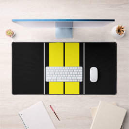 Lebhafte, gelbe Schwarz-weiße Sportwettkämpfe Stre Schreibtischunterlage