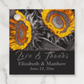 Lebhafte Gelbe Sonnenblumen Kohle Abstrakte Kunst Geschenkanhänger (Vorderseite)