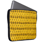 Lebhafte gelbe Spinnwoltextur Laptopschutzhülle (Vorne Rechts)