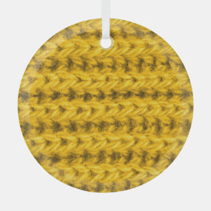 Lebhafte gelbe Spinnwoltextur Ornament Aus Glas